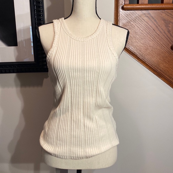 Anthropologie Tops - Anthropologie racerback tank.  Size M. Ivory. Excellent condition!